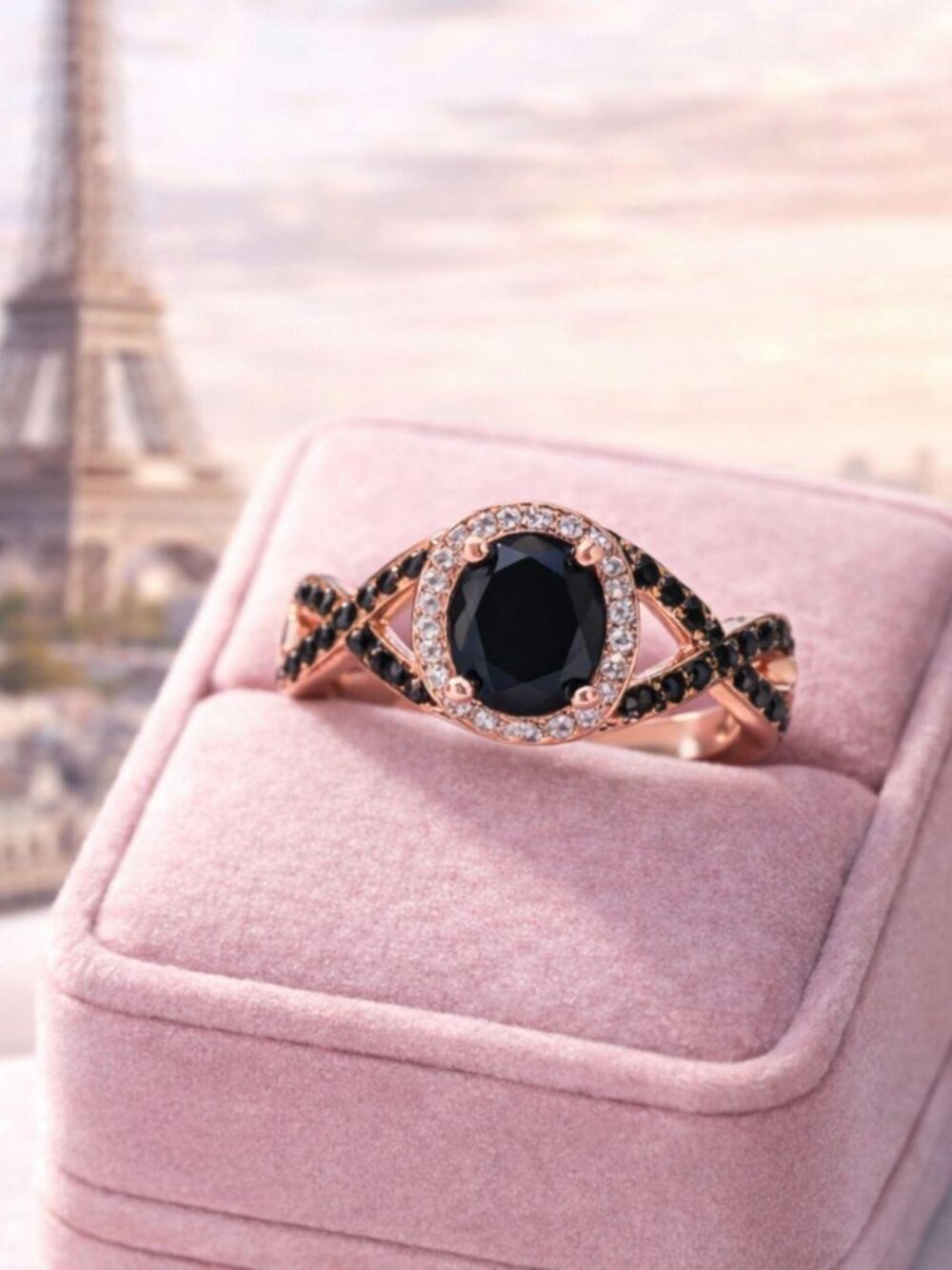 Black Onyx Bridal eternity ring